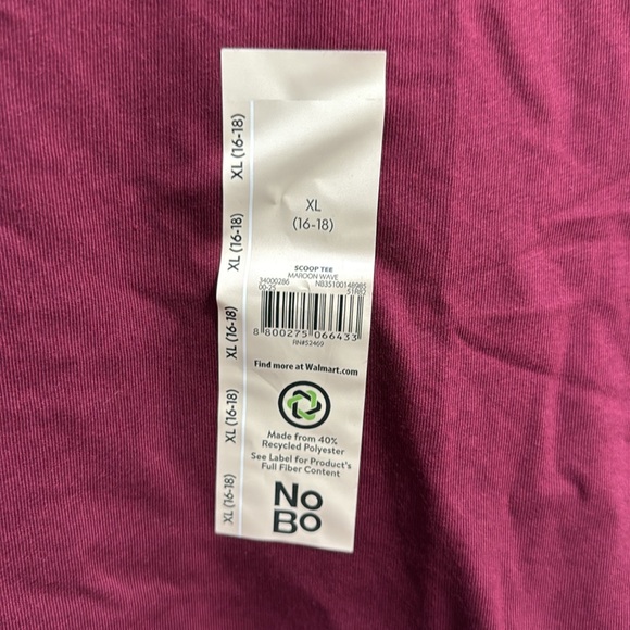 NWT. Ladies’ No Boundaries “Maroon Wave” Scoop Tee short sleeve shirt. Size XL - Picture 3 of 7